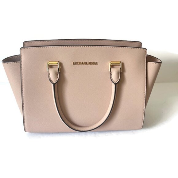 Michael Kors Handbags - Michael Kors Selma Blush Saffiano Leather Satchel/Crossbody with Gold Hardware